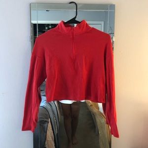 Red cropped top